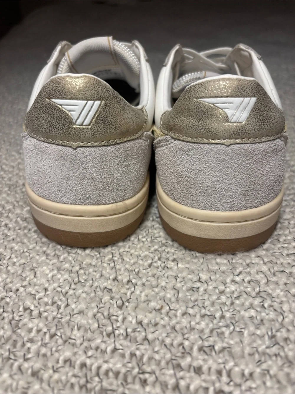 Gola Hawk Sneakers Women’s Size 8 White Gold Leather Suede Retro Trainers
